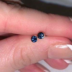 Deep blue gem studs
